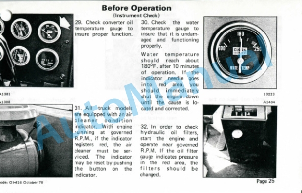 Clark C500 Y 800 Operator Instruction Manual OI-416-3