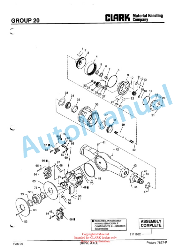 Clark C500 Y 950 CH Container Handler Lift Truck Parts Book PM-X179-4
