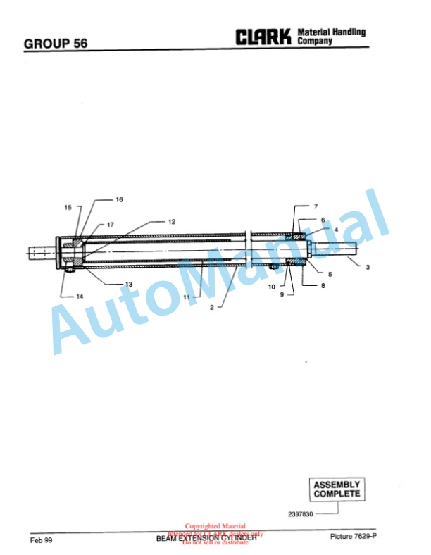 Clark C500 Y 950 CH Container Handler Lift Truck Parts Book PM-X179-5