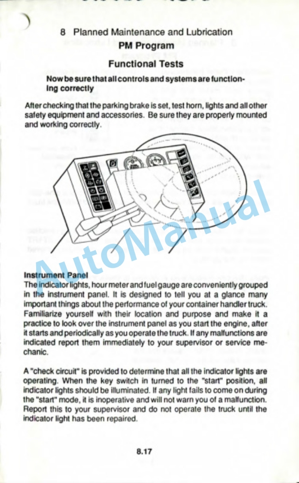 Clark C500 Y 950CH Container Handler Operator Manual OM-580-5
