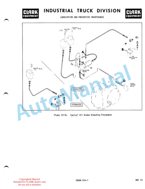 Clark C500 Y Gas Operator Manual O-281-3