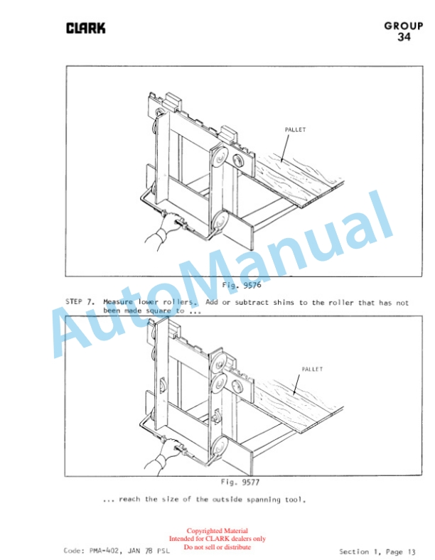 Clark C500, Y1015 Gas Planned Maintenance and Adjustment Procedures Manual PMA-402-2