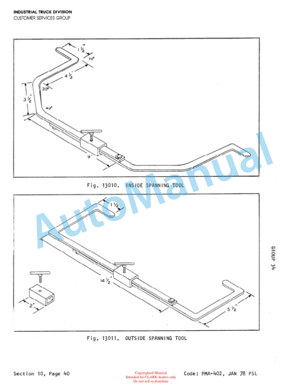 Clark C500 Y110, C500 Y135, C500 Y155 Planned Maintenance and Adjustment Procedures Manual PMA-403-4