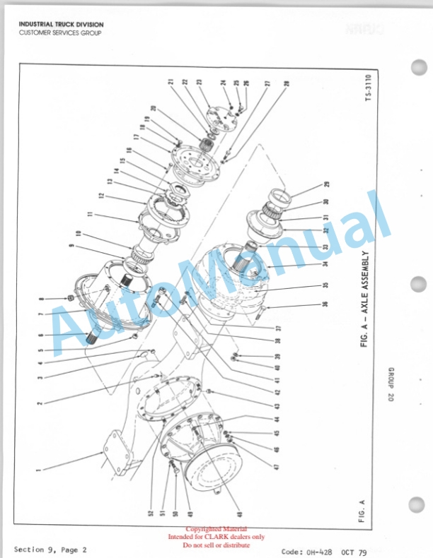 Clark C500 Y160-S250, Y1625 Overhaul Manual OH-354D-2