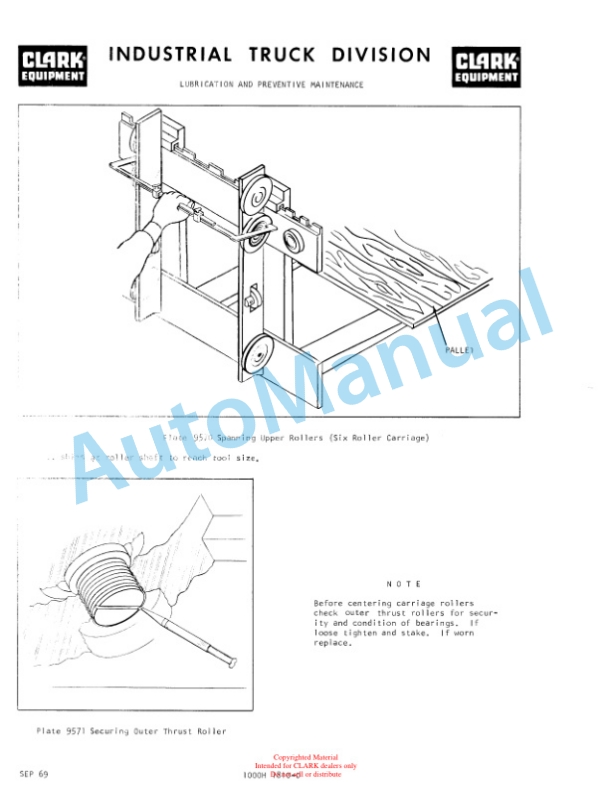 Clark C500-Y1625 D-1-2258, C500-Y2030 D-1-2260 Operator Manual O-300-5