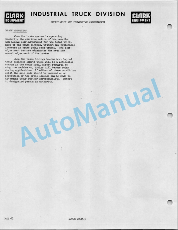 Clark C500-Y355D-1-2512, C500-H355D-1-2515, C500-355D-1-2514, C500-HY355D-1-2513 Operator Manual O-221-1-2