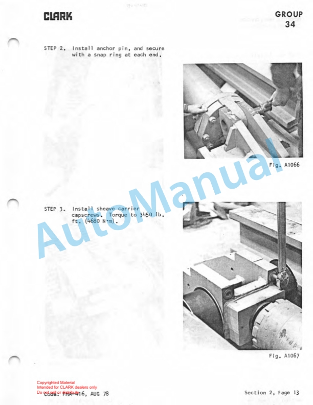 Clark C500 Y800 Planned Maintenance and Adjustment Procedures Manual PMA-416-4