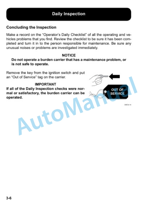 Clark CBX, TRX, FBX Electric Burden Carrier Operator Manual OM-724-2
