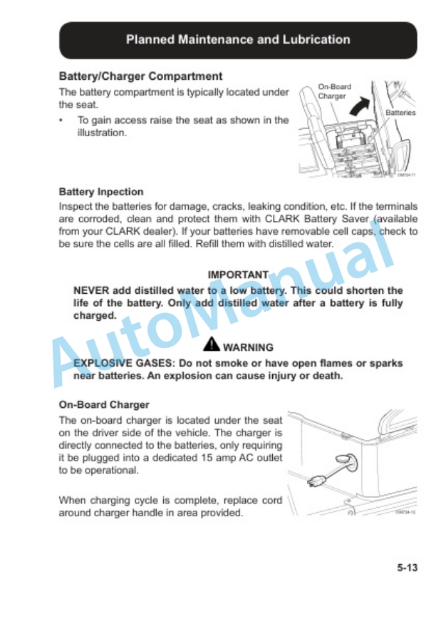 Clark CBX, TRX, FBX Electric Burden Carrier Operator Manual OM-724-4