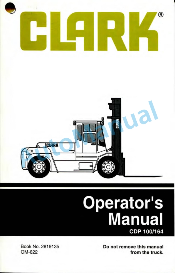 Clark CDP 100, CDP 164 Operator Manual OM-622