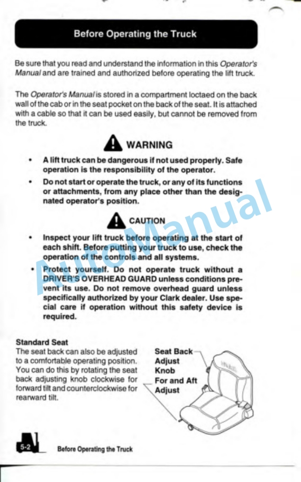 Clark CDP 100, CDP 164 Operator Manual OM-622-2