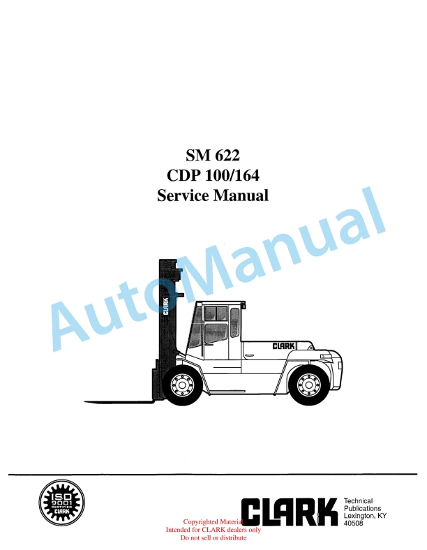 Clark CDP 100, CDP 164 Service Manual SM-622