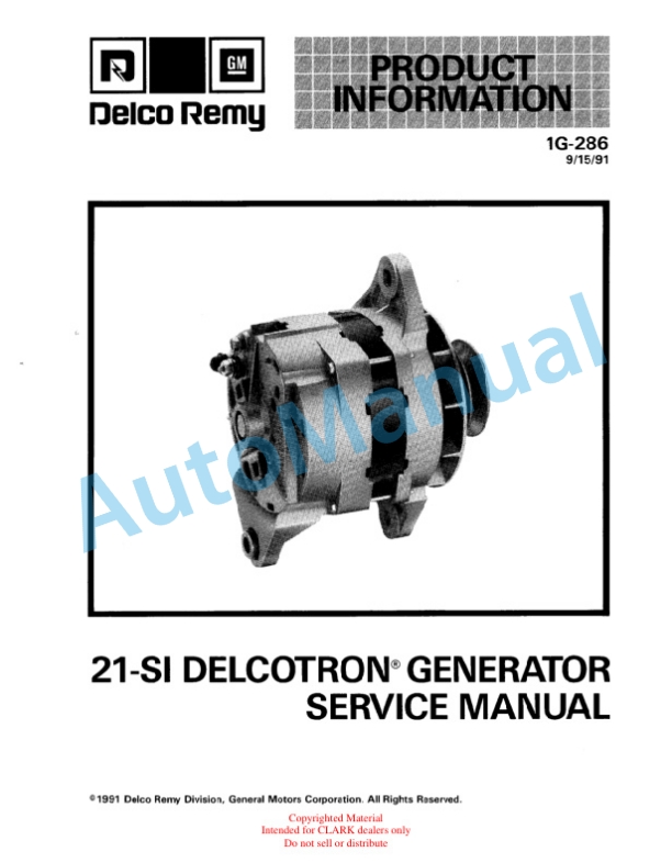 Alternative view of Clark CDP 100, CDP 164 Service Manual SM-622