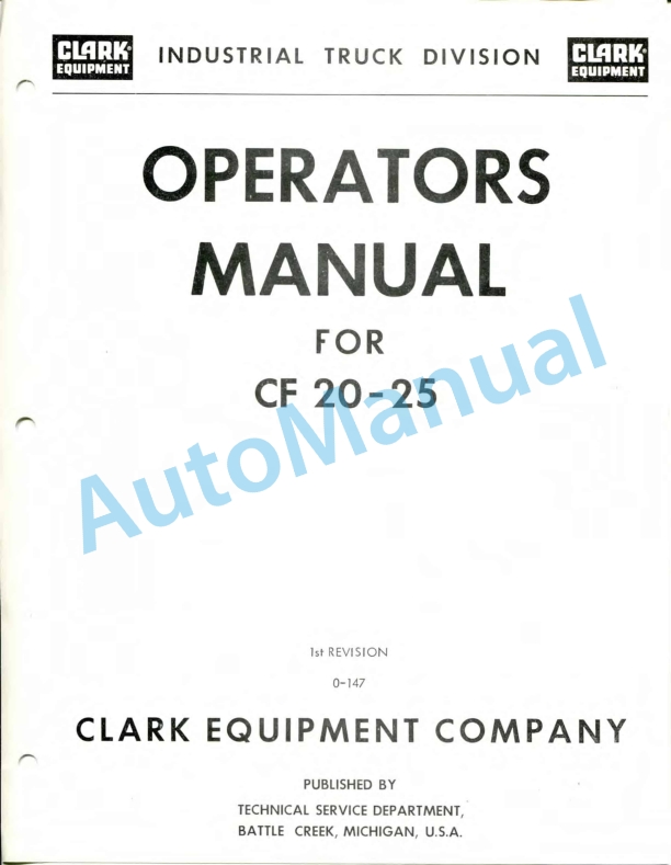 Clark CF 20, CF 25 Operator Manual
