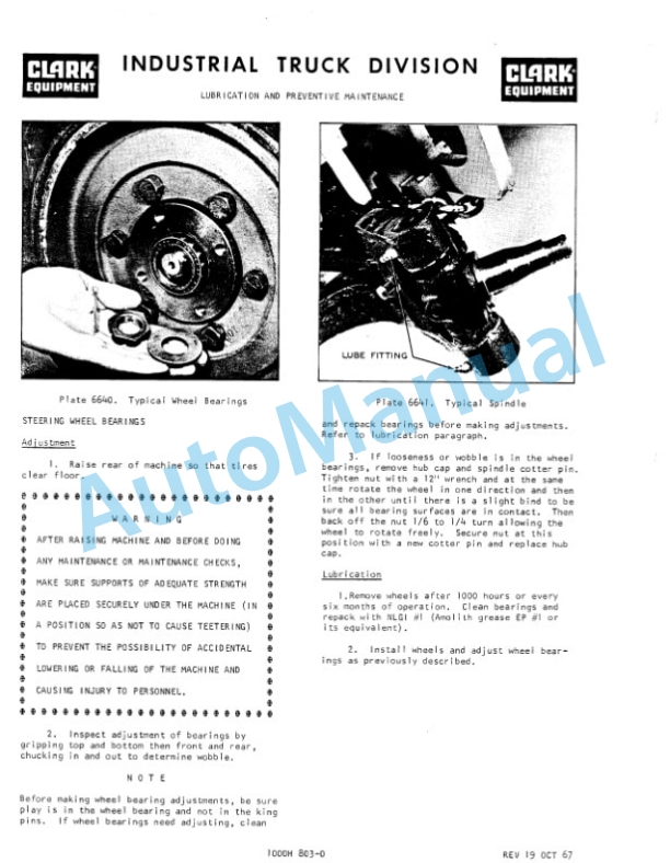 Clark CF30B, CF40B, CF50B, CLFR-40 Operator Manual O-C81-2-2