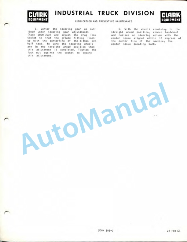 Clark CFY40B-1-388, CFYR40B-1-562, CFY50B-1-388 Operator Manual 0-125-2