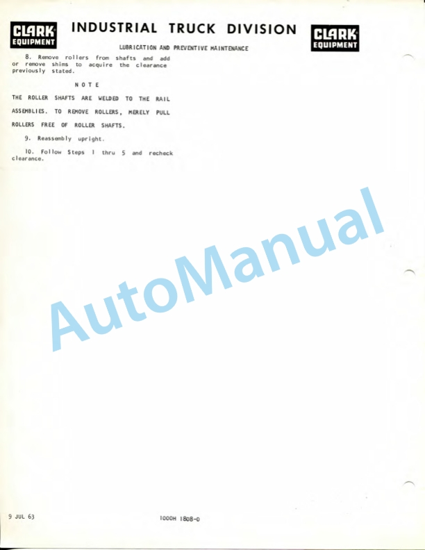 Clark CFY40B-1-388, CFYR40B-1-562, CFY50B-1-388 Operator Manual 0-125-4