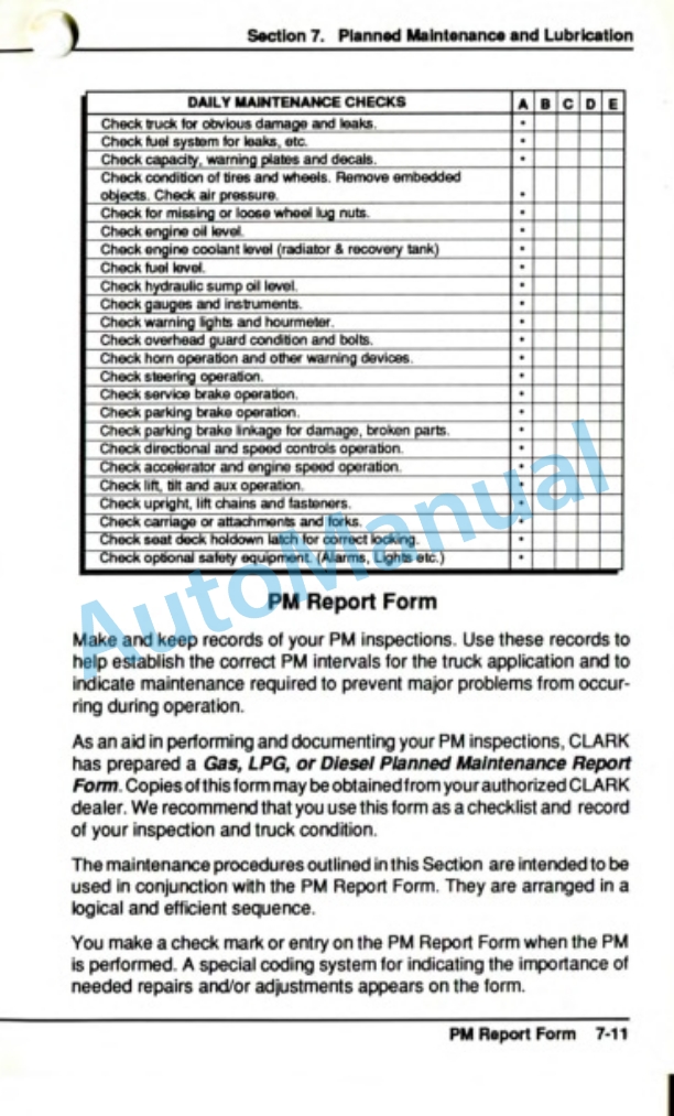 Clark CGC 20-30H, CGP 20-30H, CDP 20-30H Operator Manual OM-602-5