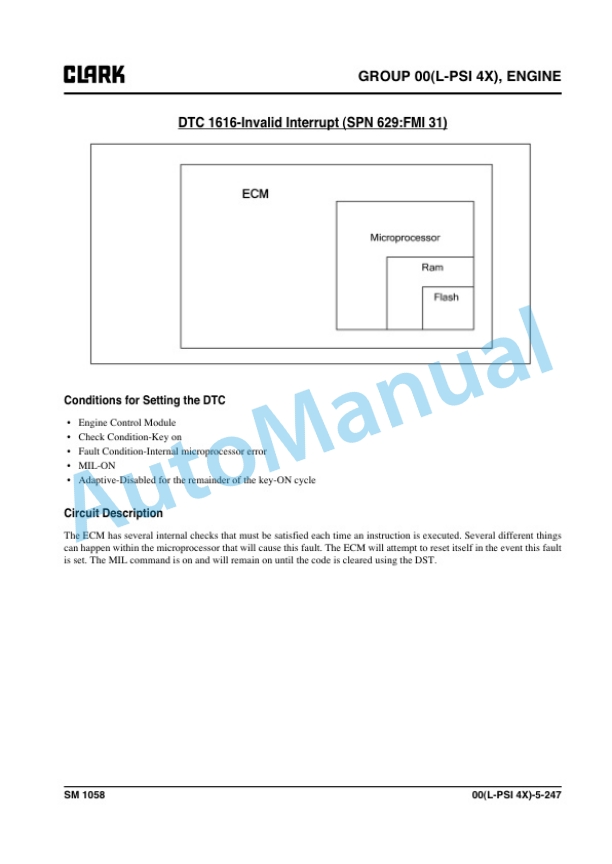 Alternative view of Clark CGC 40, CGC 50, CGC 55, CGC 60, CGC 70 Service Manual SM-1058
