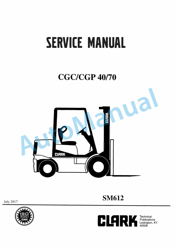 Clark CGC, CGP 40, 70 Service Manual SM-612
