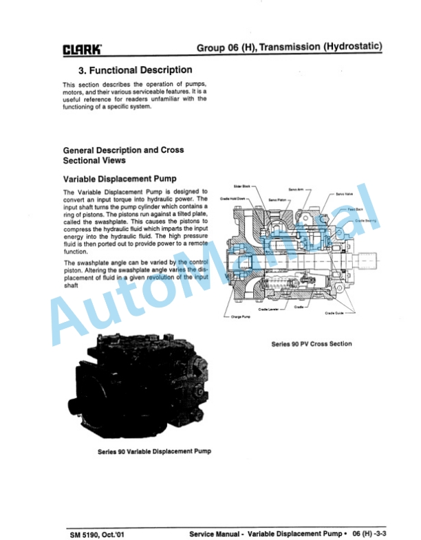Clark CGP 16-50 H, CDP 16-50 H Hydrostatic Transmission Service Manual-3