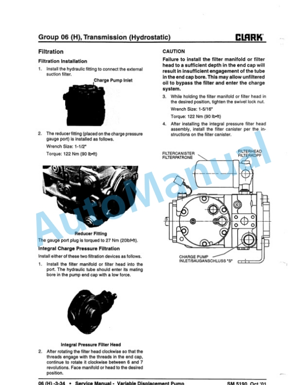 Clark CGP 16-50 H, CDP 16-50 H Hydrostatic Transmission Service Manual-4