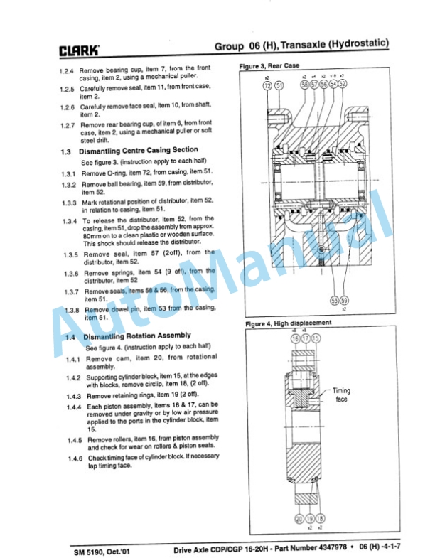 Clark CGP 16-50 H, CDP 16-50 H Hydrostatic Transmission Service Manual-5