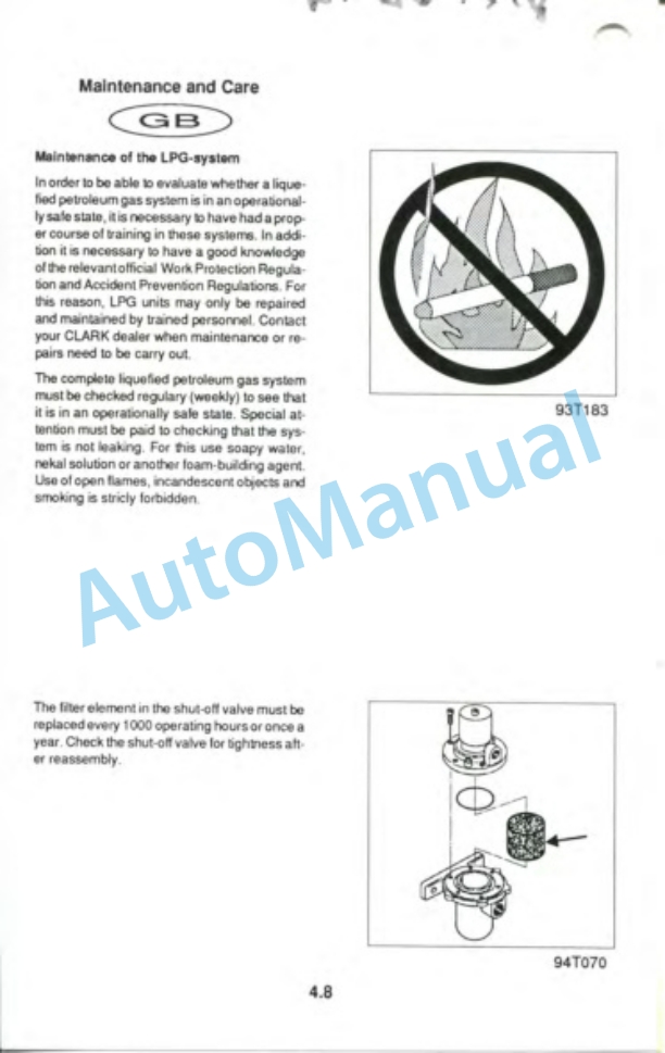Clark CGP 20-30, CDP 20-30 Operator Instructions OM-610-4