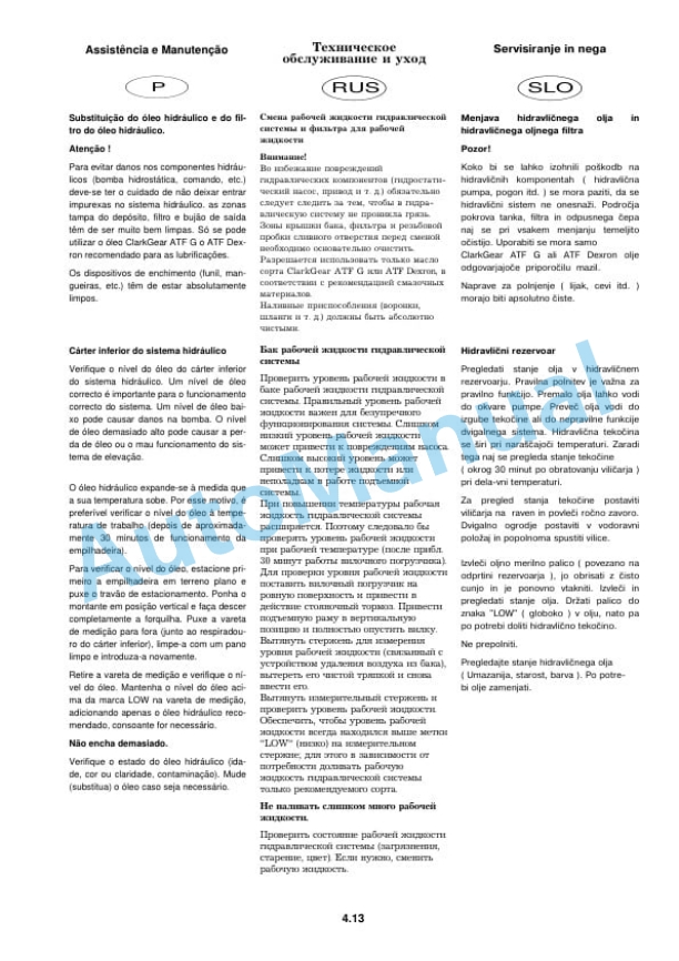 Clark CGP, CDP 40-50H Operator Instructions OI-772-3