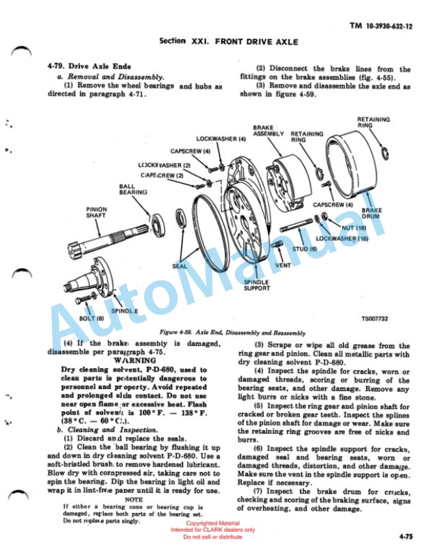 Clark Clark Mode 2329397 Truck, Lift, Fork, Gasoline Technical Manual TM10-3930-632-12-4