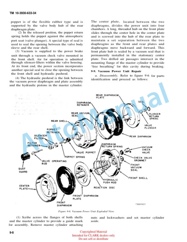Clark Clark Mode 2330237 Truck, Lift, Fork, Gasoline Technical Manual TM10-3930-633-34-5