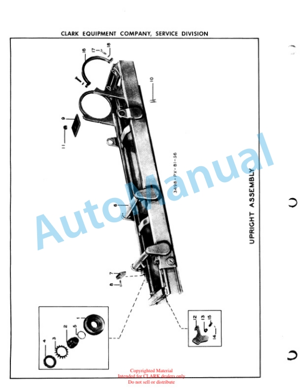 Clark Clarklift 30, 40, 50 Parts Book X10A 307-3