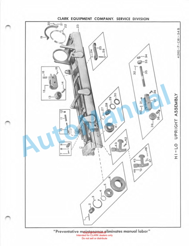 Clark Clarklift 30 B Maintenance Manual and Parts Book X10B-5