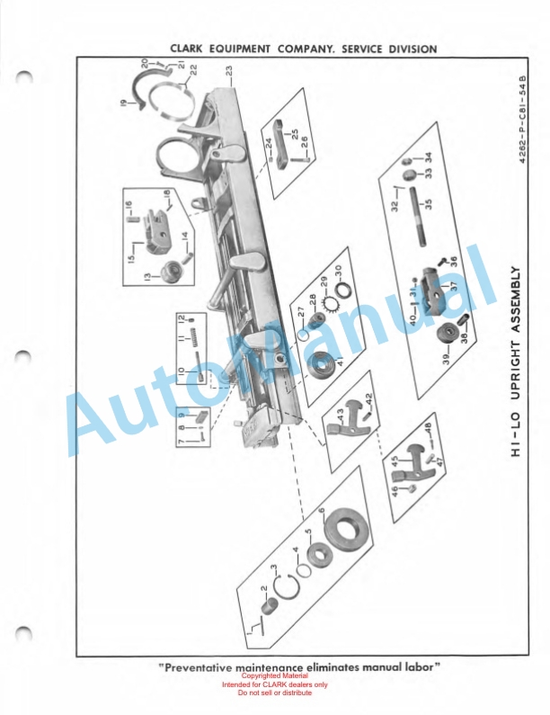 Clark Clarklift 40 B Maintenance Manual and Parts Book X10B1-5