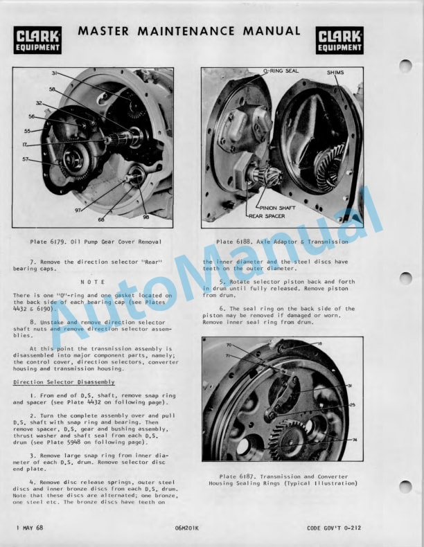 Clark Clarklift 40 B Operator Maintenance Parts Manual O-212-2