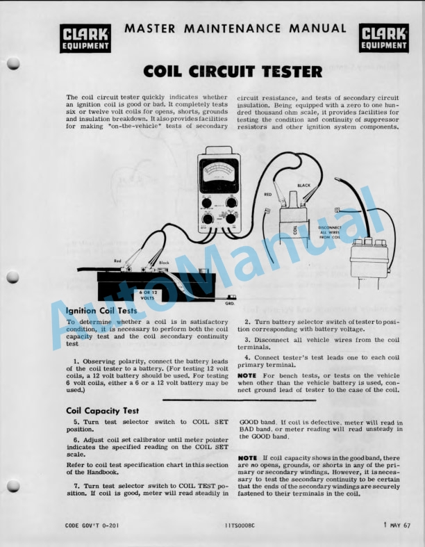Clark Clarklift 40 B Operator Maintenance Parts Manual O-212-3
