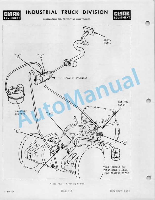Clark Clarklift 40 B Operator Maintenance Parts Manual O-213-3
