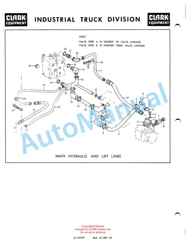 Clark Clarklift 40B Maintenance Manual and Parts Book GX 10B1-3-5