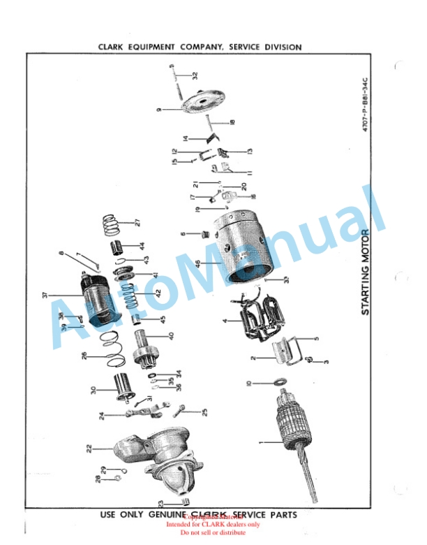 Clark Clarklift 40B Maintenance Manual and Parts Book GX 10B1-5-2