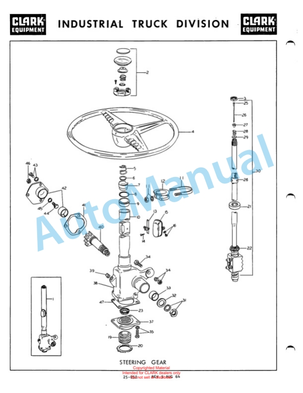 Clark Clarklift 60B Maintenance Manual and Parts Book GX 134B3-2