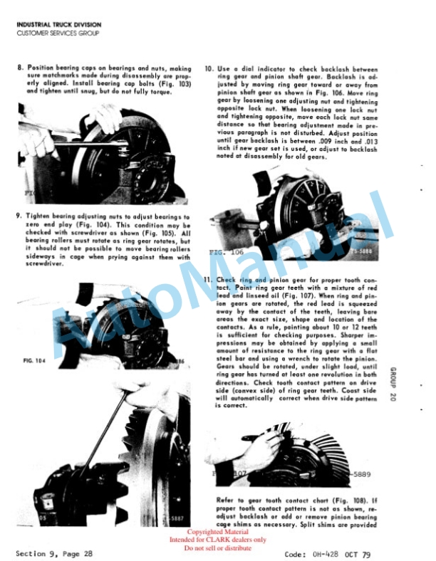 Clark Clarklift C500 Overhaul Instructions OH-428-2