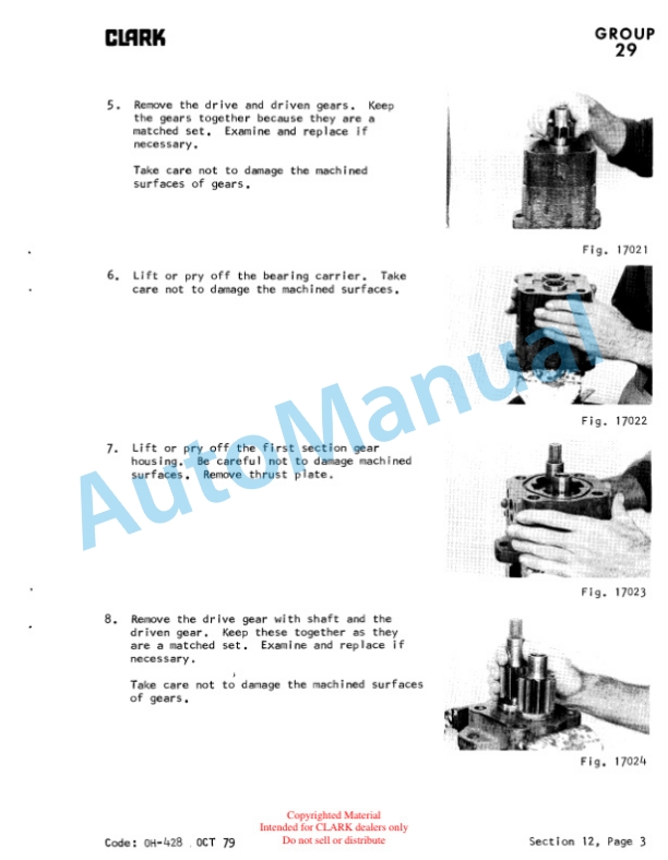Clark Clarklift C500 Overhaul Instructions OH-428-4