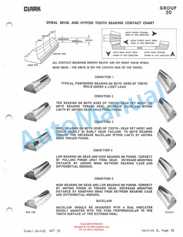 Clark Clarklift C500 Overhaul Instructions OH-429-2