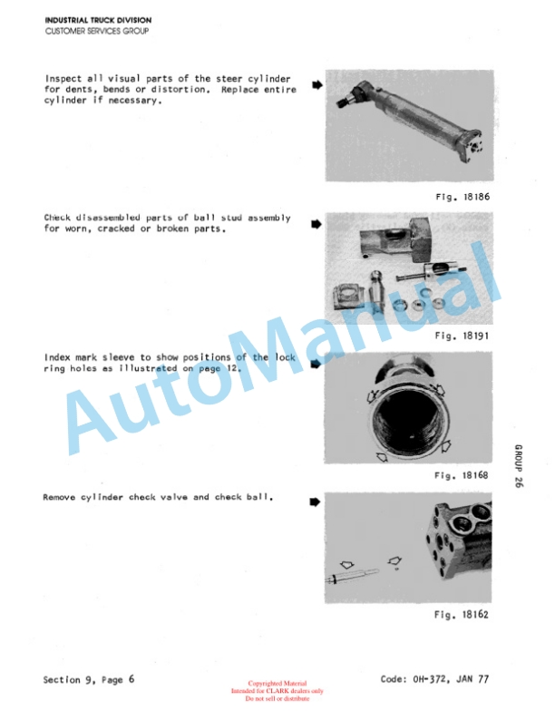Clark Clarklift C500 Overhaul Instructions OH-430-4
