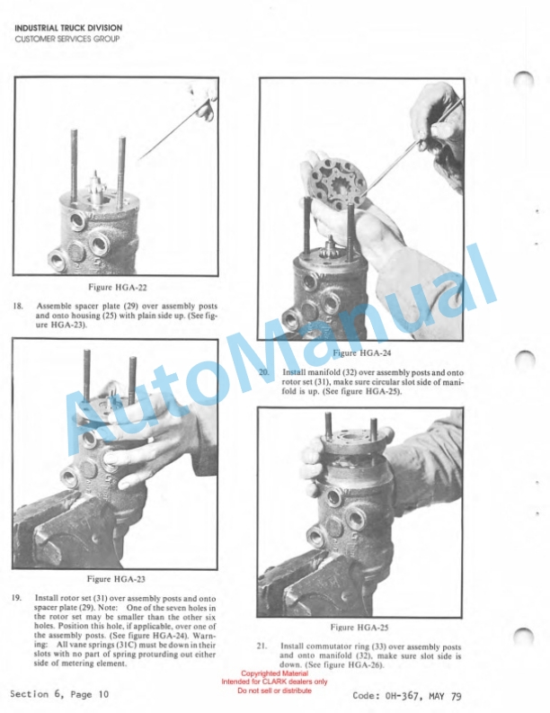Clark Clarklift C500 Overhaul Instructions OH-433-3