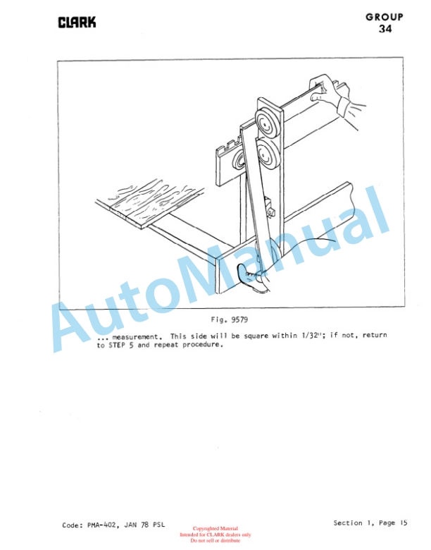 Clark Clarklift C500 Planned Maintenance and Adjustment Procedures Manual PMA-534-2