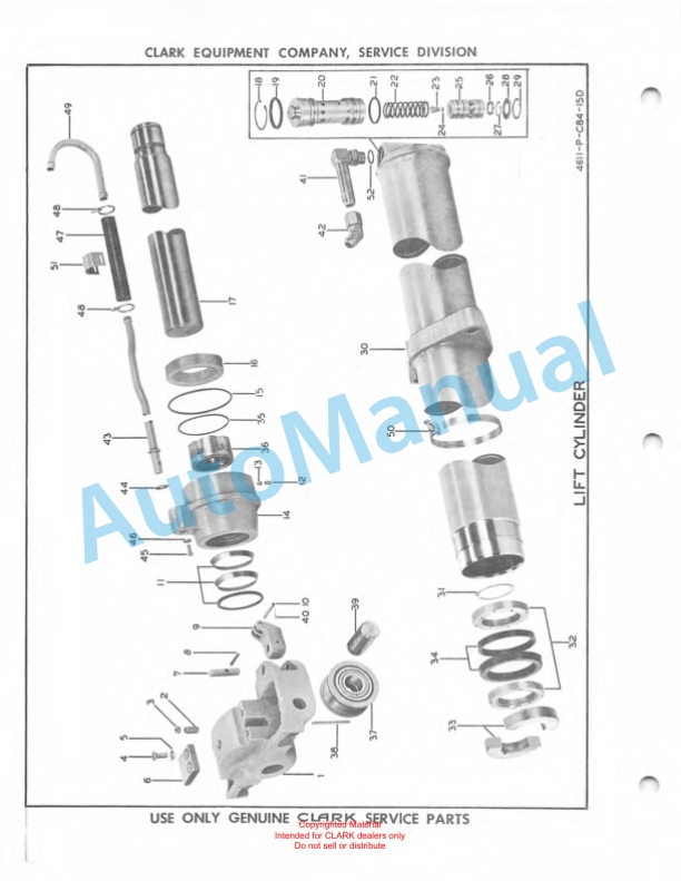 Clark Clarklift CFY 30 B Maintenance Manual and Parts Book X119B 765-4