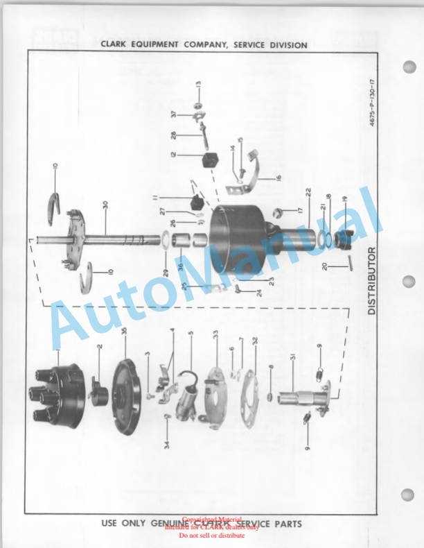 Clark Clarklift CFY 40B Maintenance Manual and Parts Book GX 108A-3