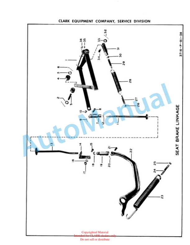 Clark Clarklift CY 20 Maintenance Manual and Parts Book X26A-3