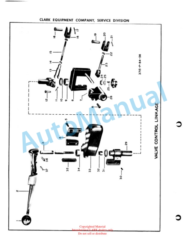 Clark Clarklift CY 20 Maintenance Manual and Parts Book X26A-5